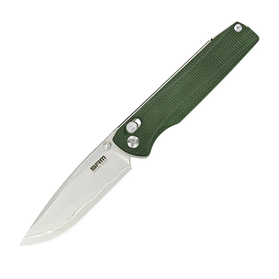 Ніж складаний туристичний SRM Terrier 258L-MG2 (9.3 см) 140Cr / Micarta зелений — фото 1