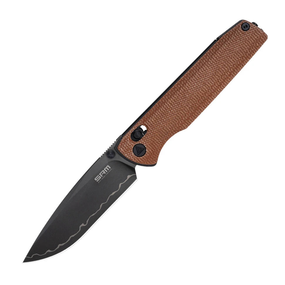 Ніж складаний туристичний SRM Terrier 258L-MN2 (9.3 см) 140Cr / Micarta коричневий — фото 1