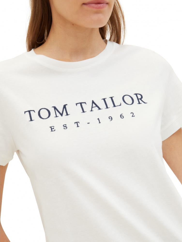 Футболка Women's Summer Blouse Short Sleeve 1041288-10315 Tom Tailor S Білий — фото 5