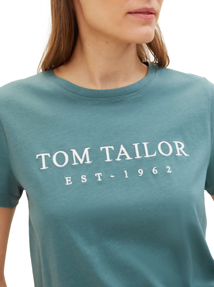 Футболка Women's Summer Blouse Short Sleeve 1041288-10697 Tom Tailor L Зелений — фото 4