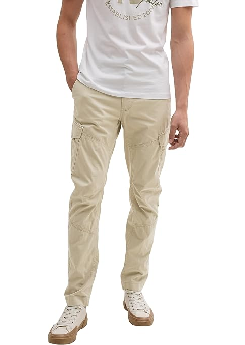 Штани Denim Men's Regular Tapered Cargo Pants 1042559-35723 Tom Tailor XXL Бежевий — фото 1