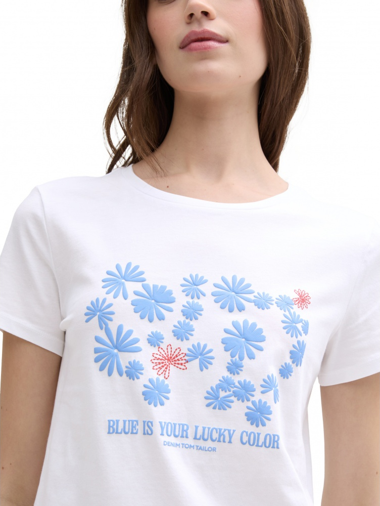 Футболка DENIM women's T-shirt 1045417-20000 Tom Tailor L Білий — фото 4