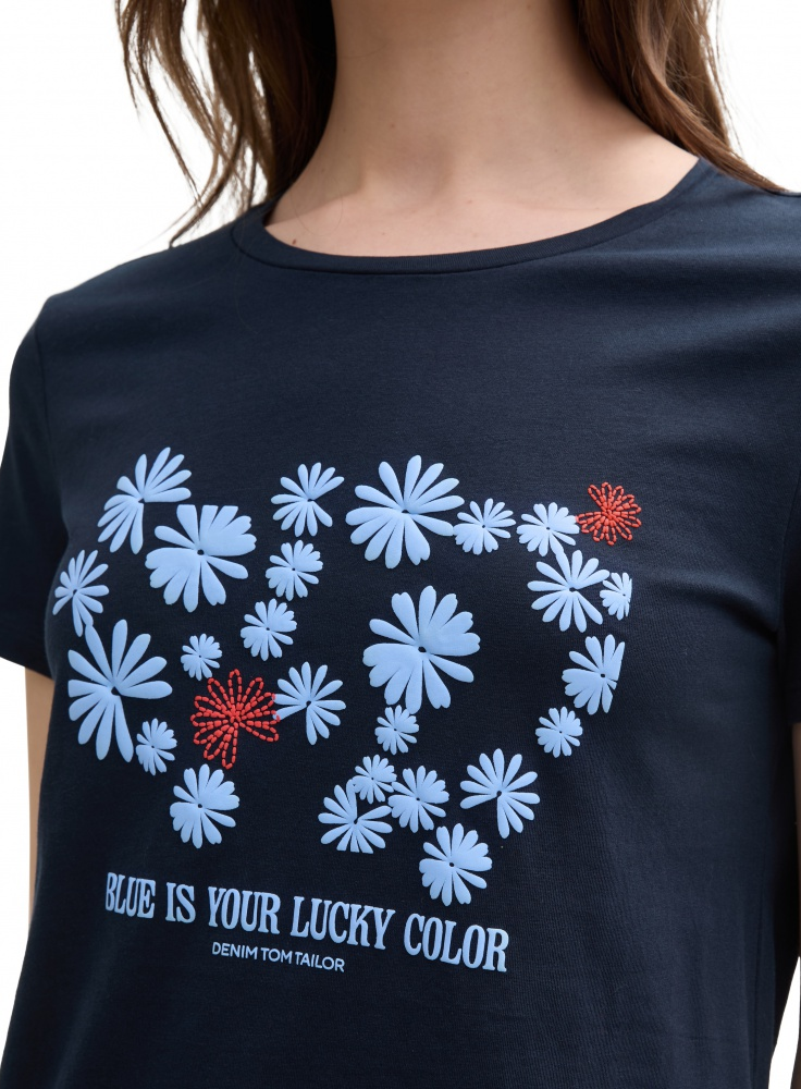 Футболка DENIM women's T-shirt 1045417-10668 Tom Tailor XXL Темно-синій — фото 4