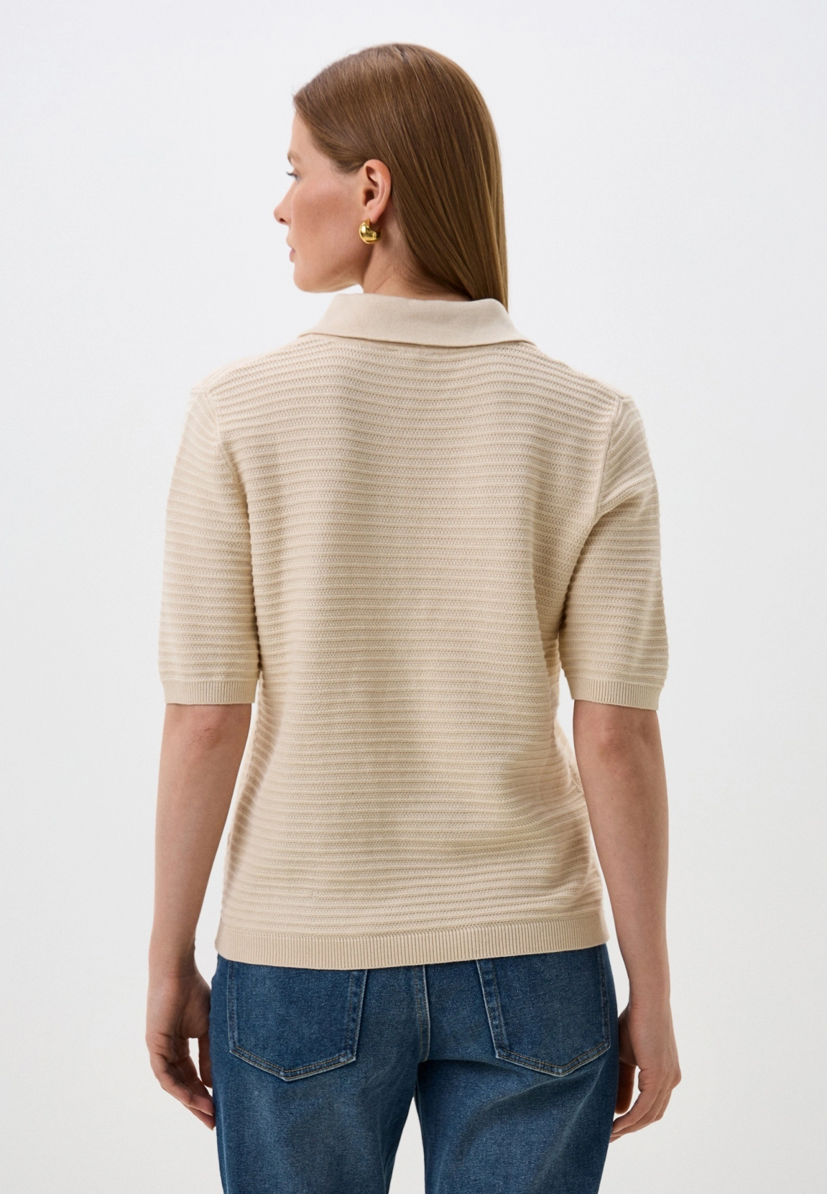 Блуза поло women's cardigan 1045482-21650 Tom Tailor L Бежевий — фото 3