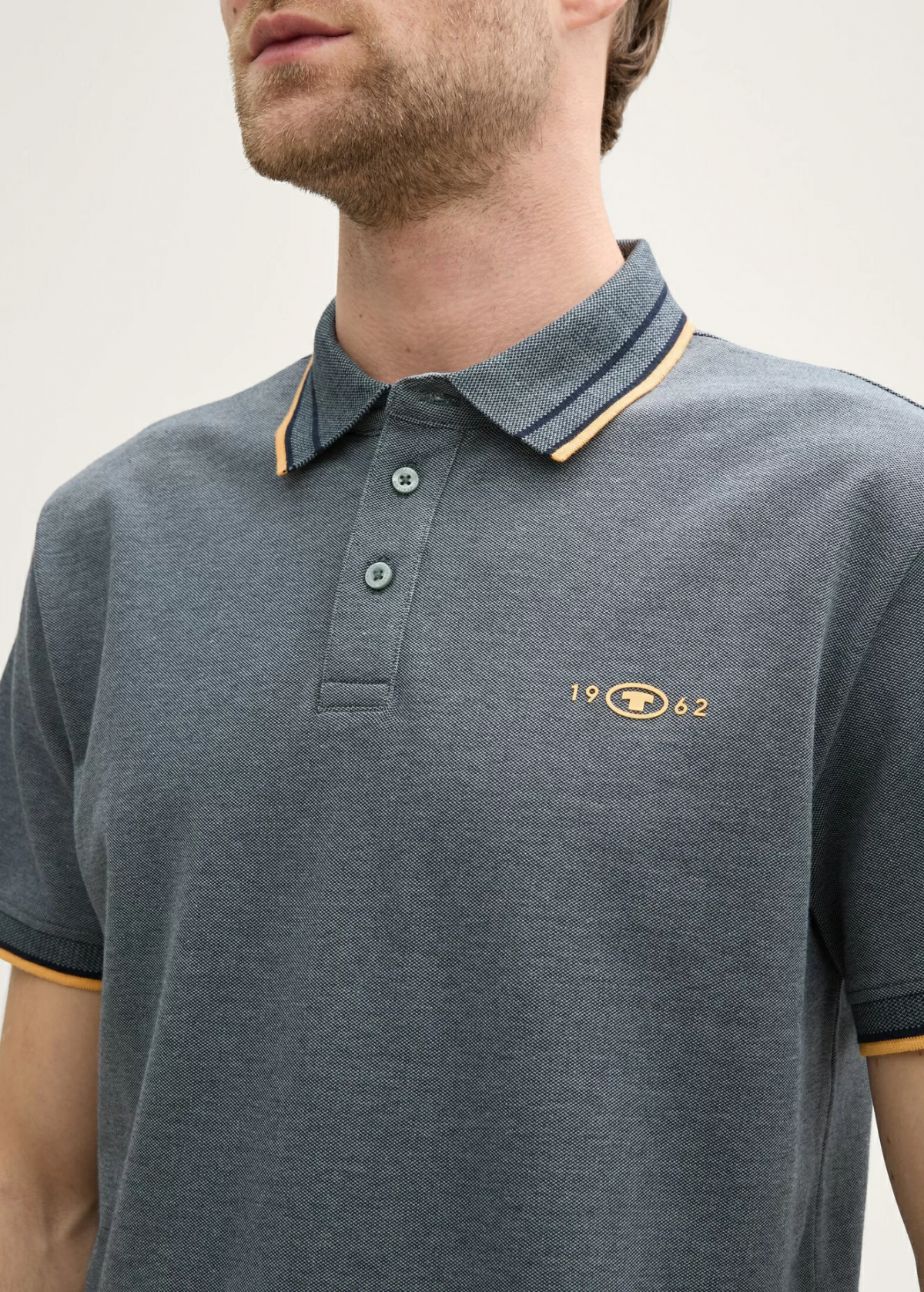 Поло POLO SHIRT WITH STRETCH 1045629-35198 Tom Tailor XXL Темно-сірий — фото 5