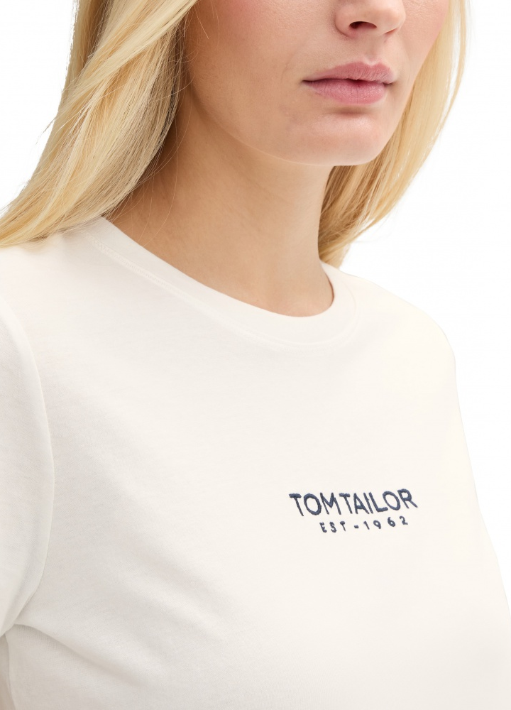 Футболка women's T-shirt 1045543-10332 Tom Tailor L Білий — фото 4