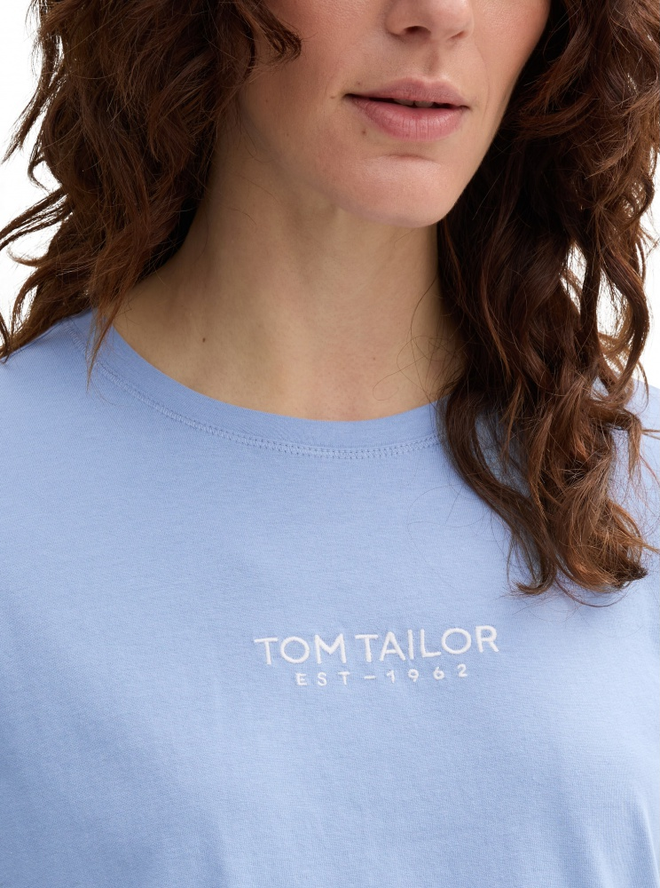 Футболка women's T-shirt 1045543-37106 Tom Tailor L Блакитний — фото 4