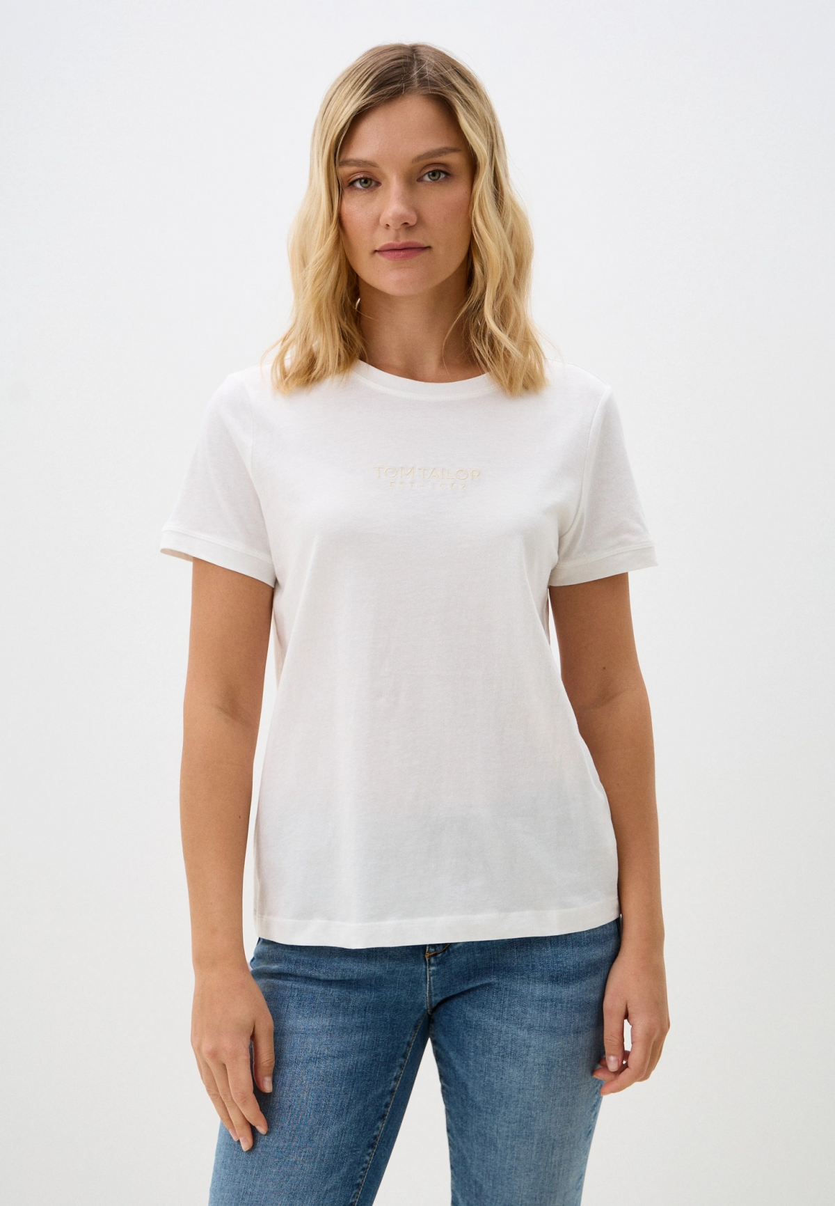 Футболка women's T-shirt 1045543-10315 Tom Tailor M Білий — фото 2