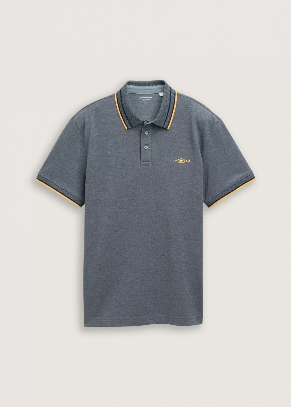 Поло POLO SHIRT WITH STRETCH 1045629-35198 Tom Tailor XXL Темно-сірий — фото 6