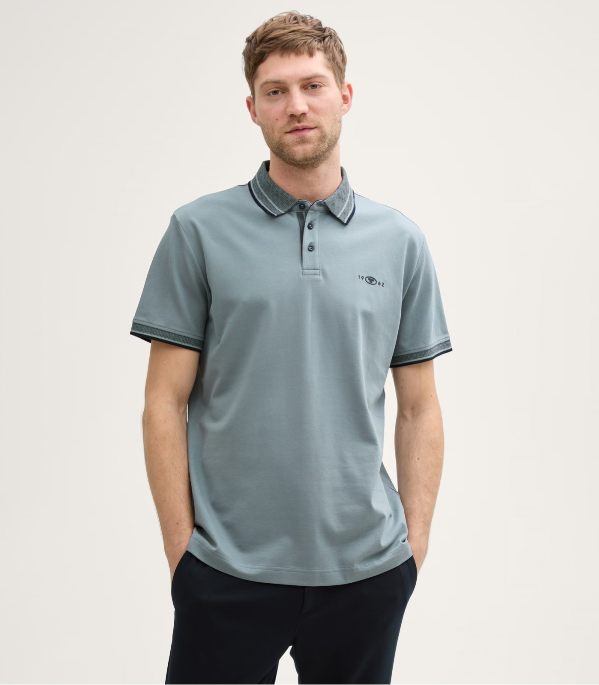 Поло POLO SHIRT WITH STRETCH 1045629-27475 Tom Tailor XXL Зелений — фото 1