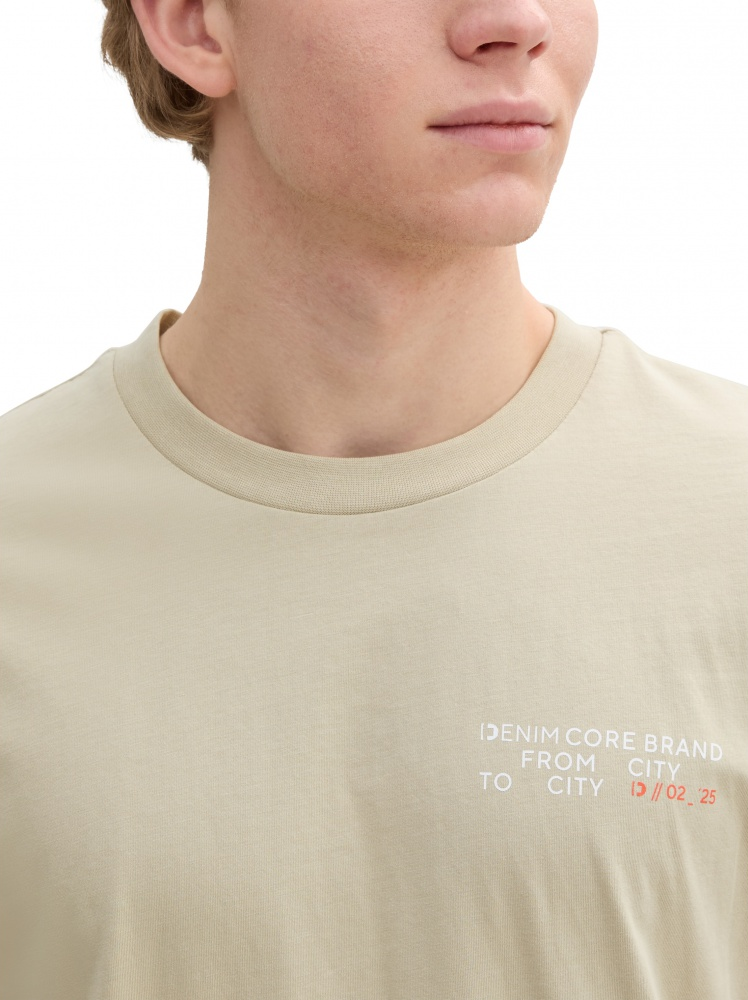 Футболка Denim men's T-shirt 1045025-35723 Tom Tailor XXL Бежевий — фото 4