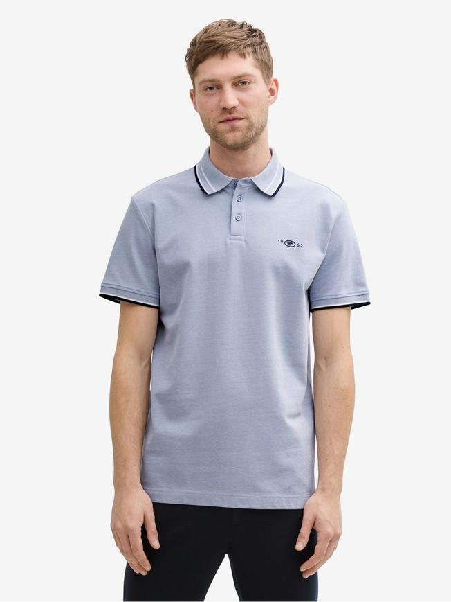 Поло POLO SHIRT WITH STRETCH 1045629-37680 Tom Tailor XXL Блакитний — фото 1