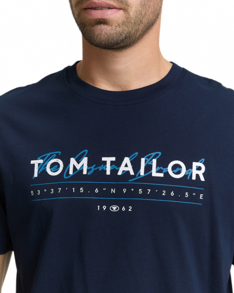 Футболка men's T-shirt 1050136-10668 Tom Tailor XXL Темно-синій — фото 4