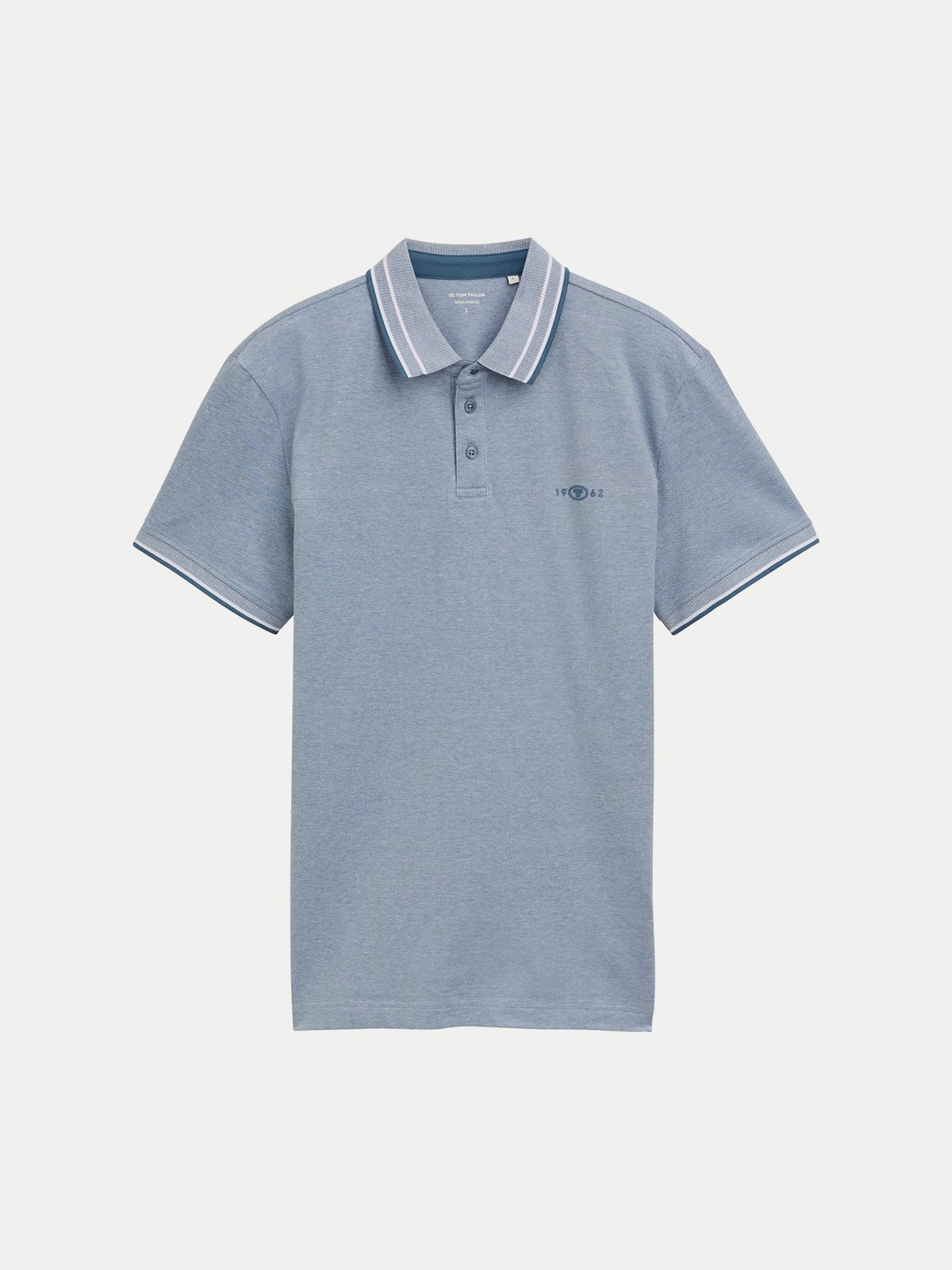 Поло POLO SHIRT WITH STRETCH 1045629-37707 Tom Tailor XXL Блакитний — фото 6