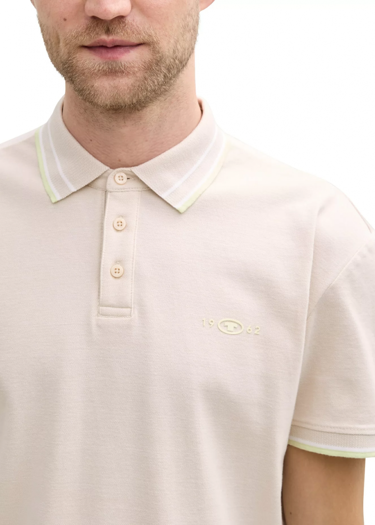 Поло POLO SHIRT WITH STRETCH 1045629-38207 Tom Tailor XXL Кремовий — фото 5
