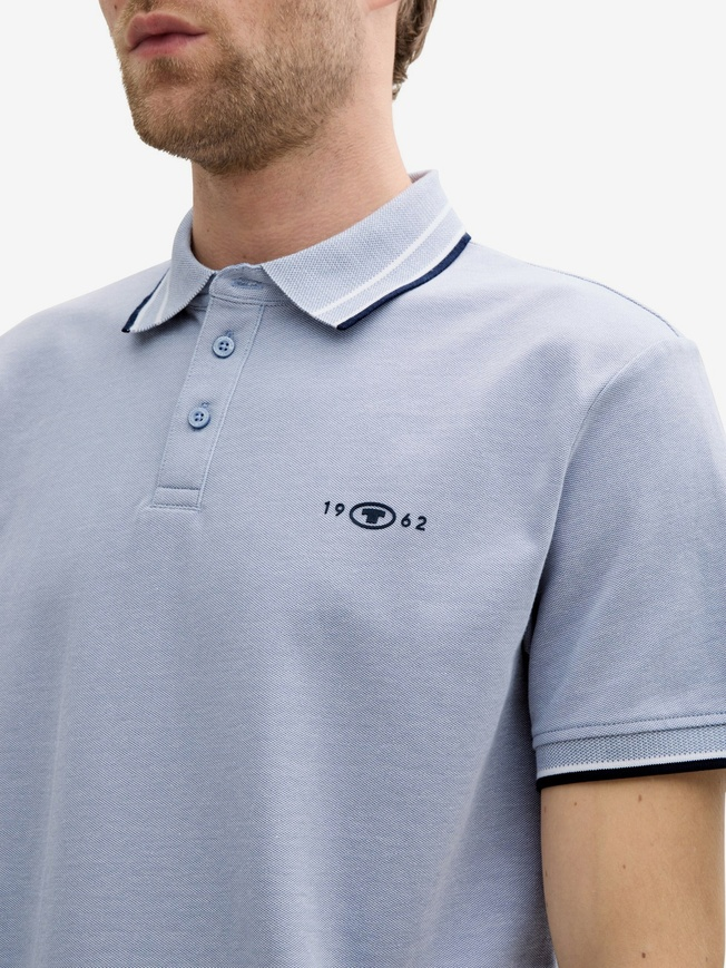 Поло POLO SHIRT WITH STRETCH 1045629-37680 Tom Tailor XXL Блакитний — фото 5