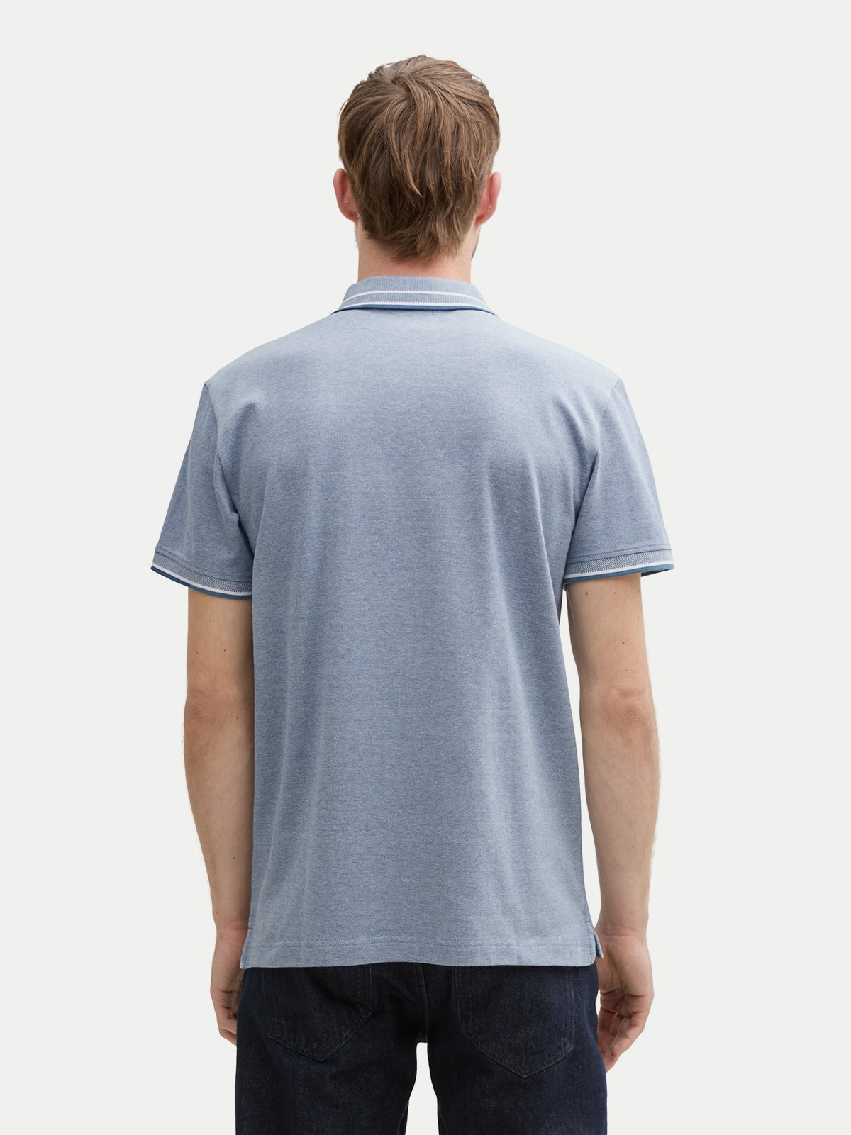 Поло POLO SHIRT WITH STRETCH 1045629-37707 Tom Tailor XXL Блакитний — фото 4