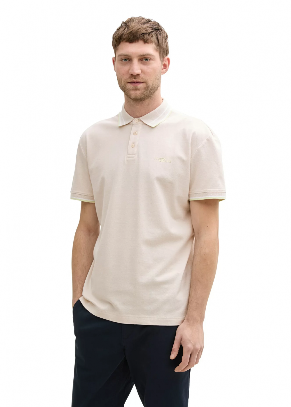 Поло POLO SHIRT WITH STRETCH 1045629-38207 Tom Tailor XXL Кремовий — фото 1