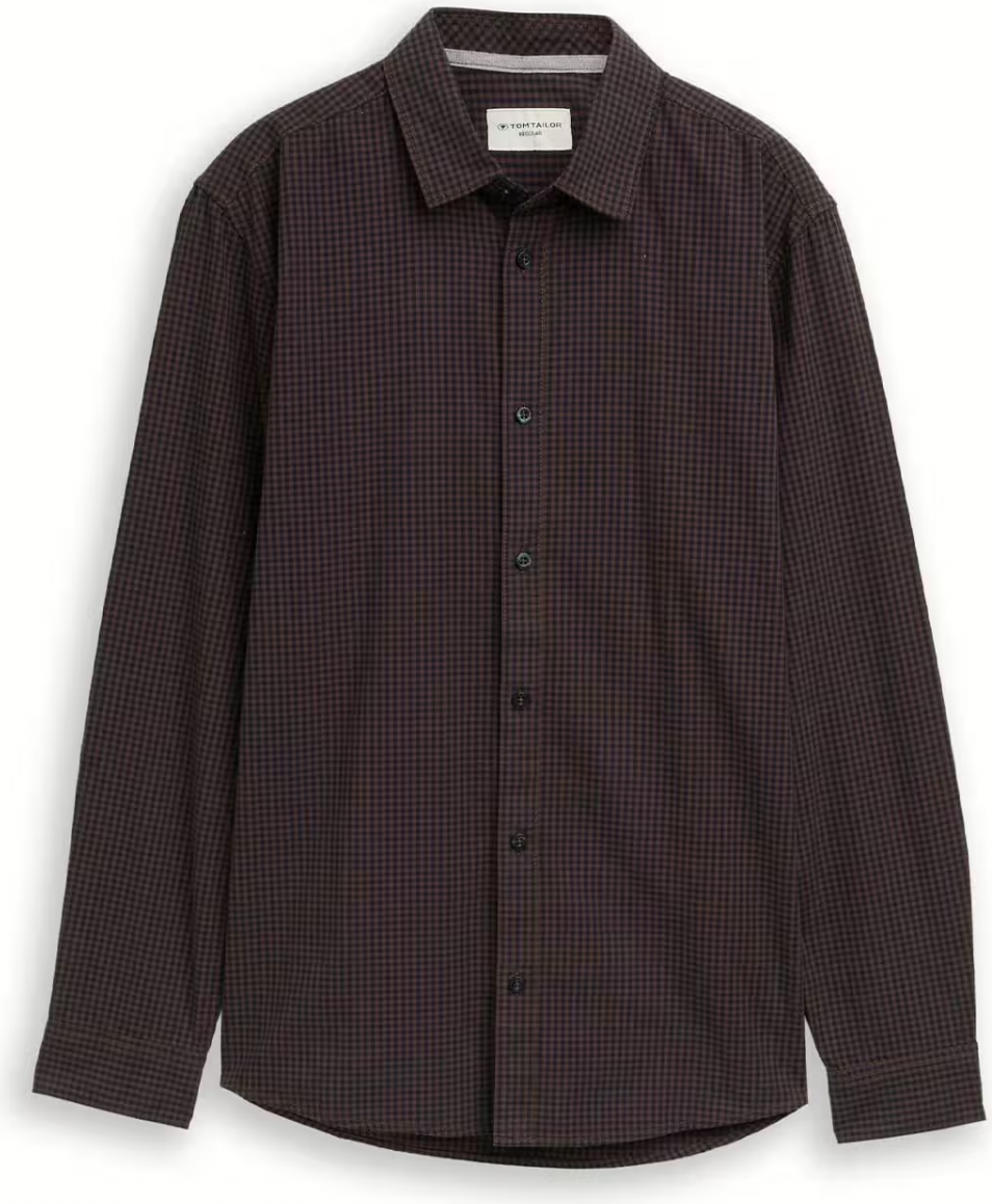 Сорочка ДР Men's Shirt 1048439-38956 Tom Tailor XXL Темно-коричневий — фото 6