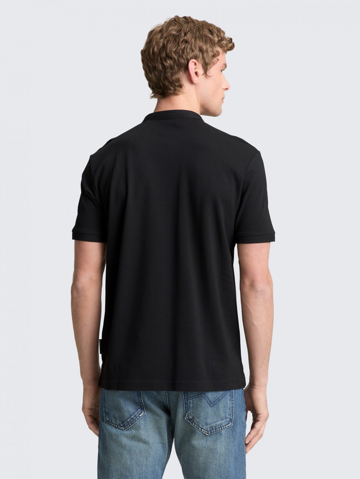 Поло polo shirt with stand-up collar 1050326-29999 Tom Tailor XXL Чорний — фото 4