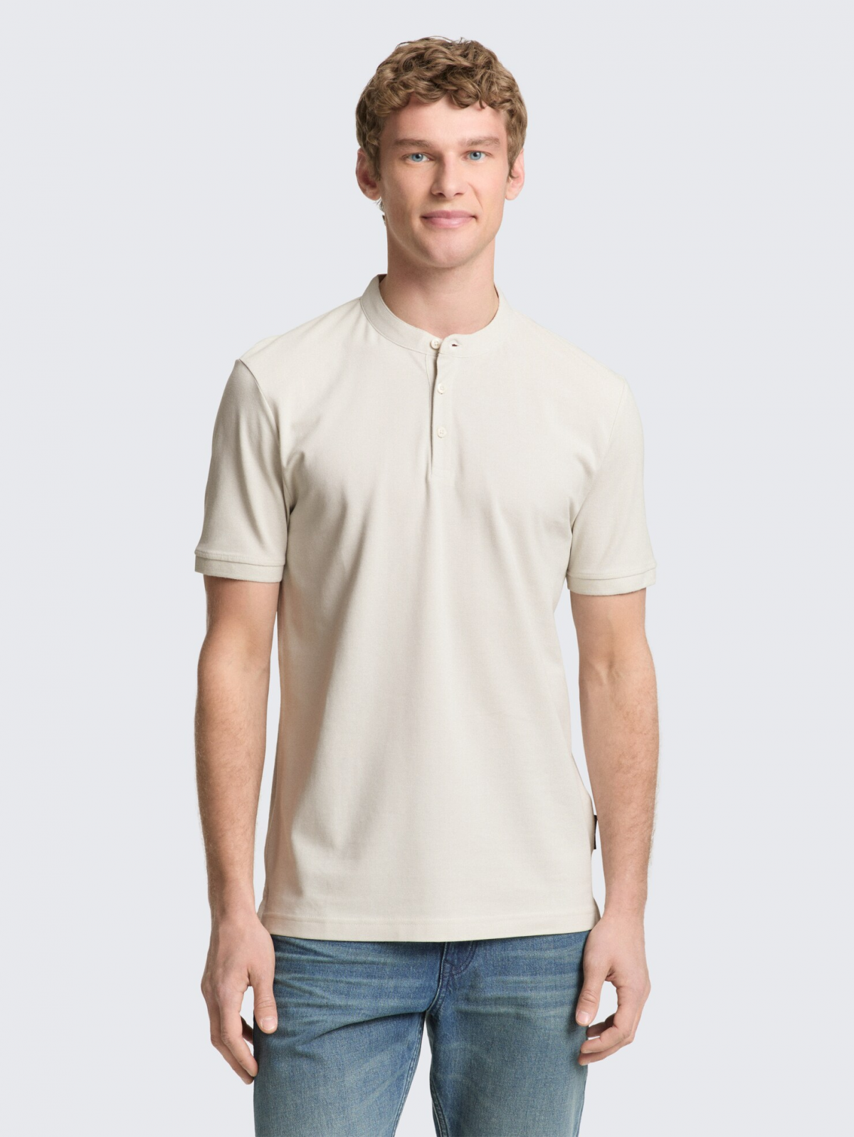 Поло polo shirt with stand-up collar 1050326-32257 Tom Tailor XXL Білий — фото 1