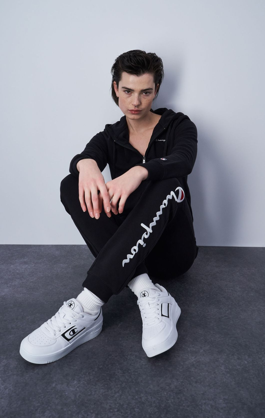 Толстовка hooded full zip sweatshirt 117115-KK001 Champion M Чорний — фото 5