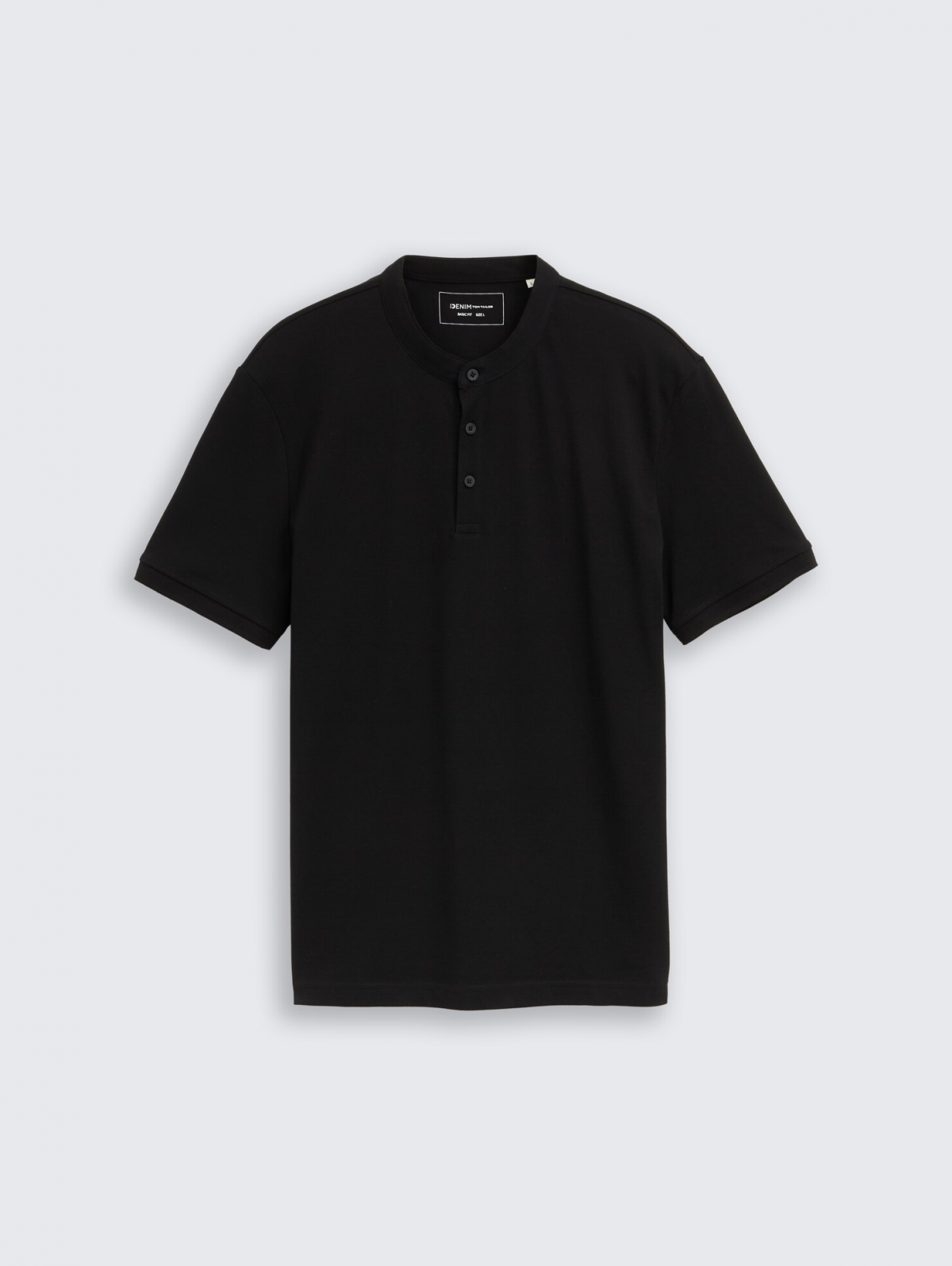 Поло polo shirt with stand-up collar 1050326-29999 Tom Tailor XXL Чорний — фото 6