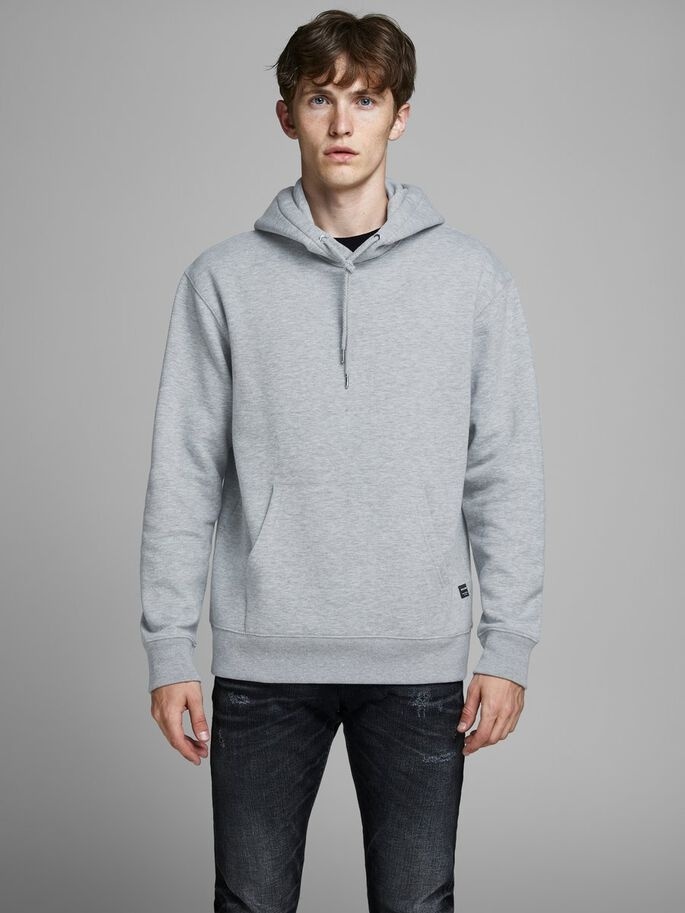 Толстовка JJESOFT SWEAT HOOD NOOS 12161145 Light Grey Melange Jack & Jones XXL Сірий — фото 3