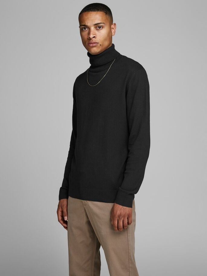 Пуловер JJEEMIL KNIT ROLL NECK NOOS 12157417-Black Jack & Jones XXL Чорний — фото 3