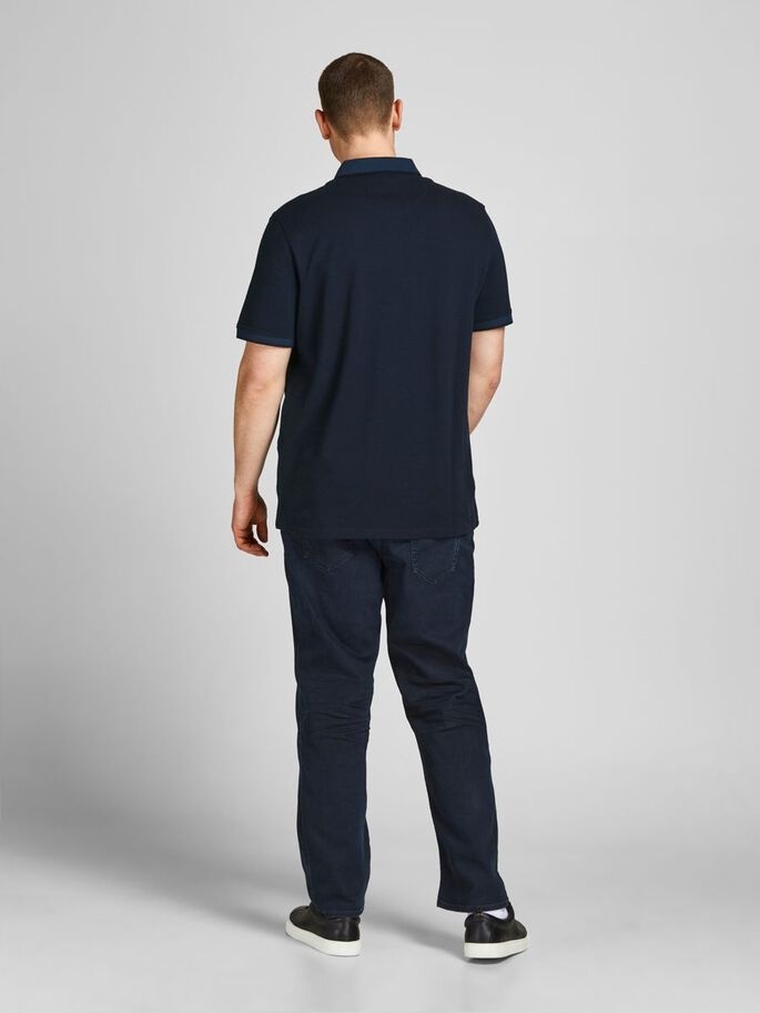 Поло JJEPAULOS POLO SS NOOS PS 12143859-Dark Navy-Detail:PS Jack & Jones PLUS 2XL Темно-синій — фото 4