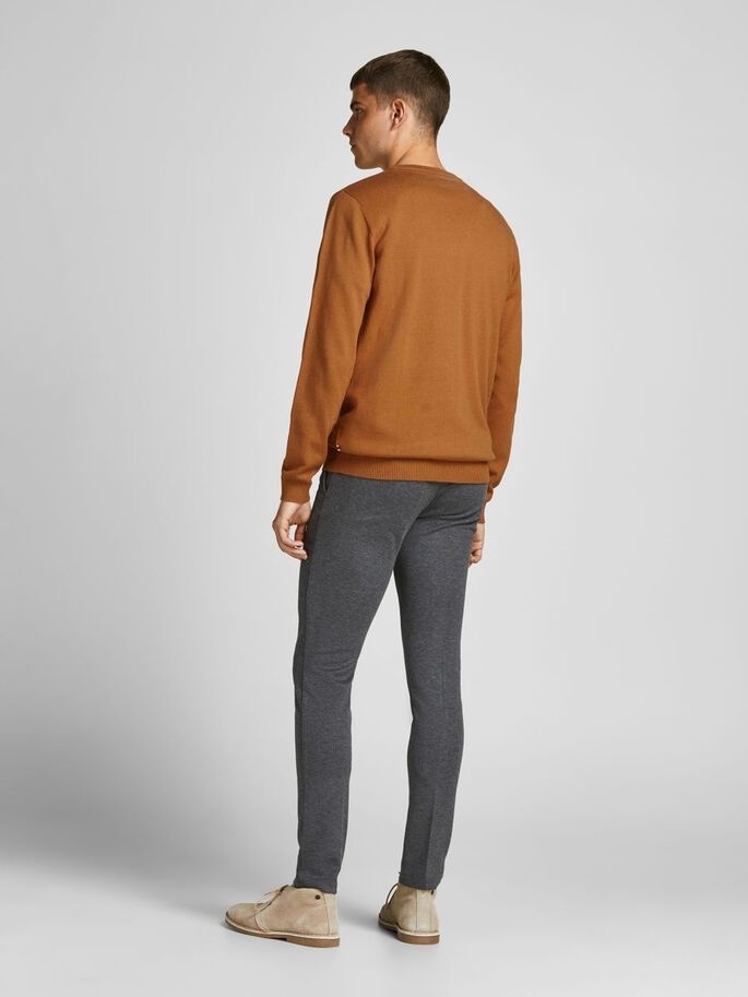 Пуловер JJEBASIC KNIT CREW NECK NOOS 12137190-Umber Jack & Jones XXL Коричневий — фото 4