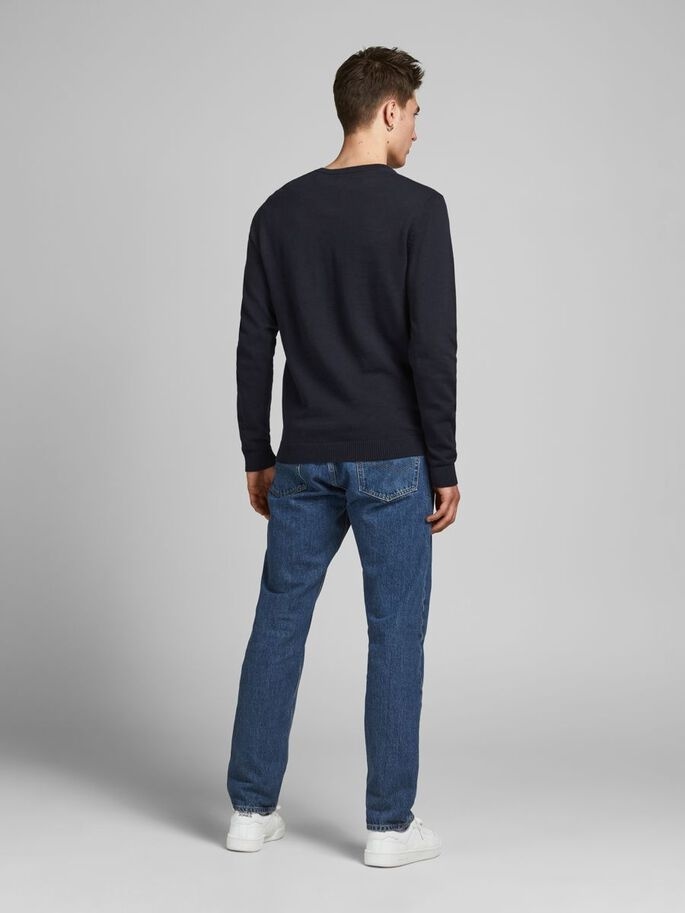 Пуловер JJEBASIC KNIT CREW NECK NOOS 12137190-Navy Blazer Jack & Jones XXL Темно-синій — фото 4