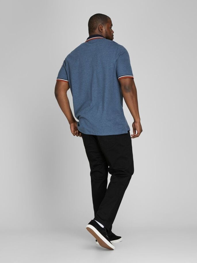 Поло JJEPAULOS POLO SS NOOS PS 12143859-Denim Blue-Detail:PS Jack & Jones PLUS 2XL Темно-синій — фото 4