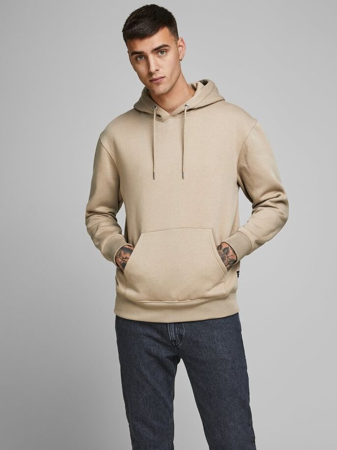 Толстовка JJESOFT SWEAT HOOD NOOS 12161145 Crockery Jack & Jones L Бежевий — фото 3