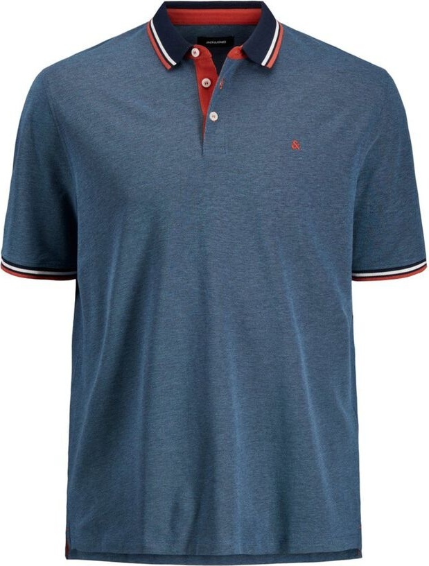 Поло JJEPAULOS POLO SS NOOS PS 12143859-Denim Blue-Detail:PS Jack & Jones PLUS 2XL Темно-синій — фото 7