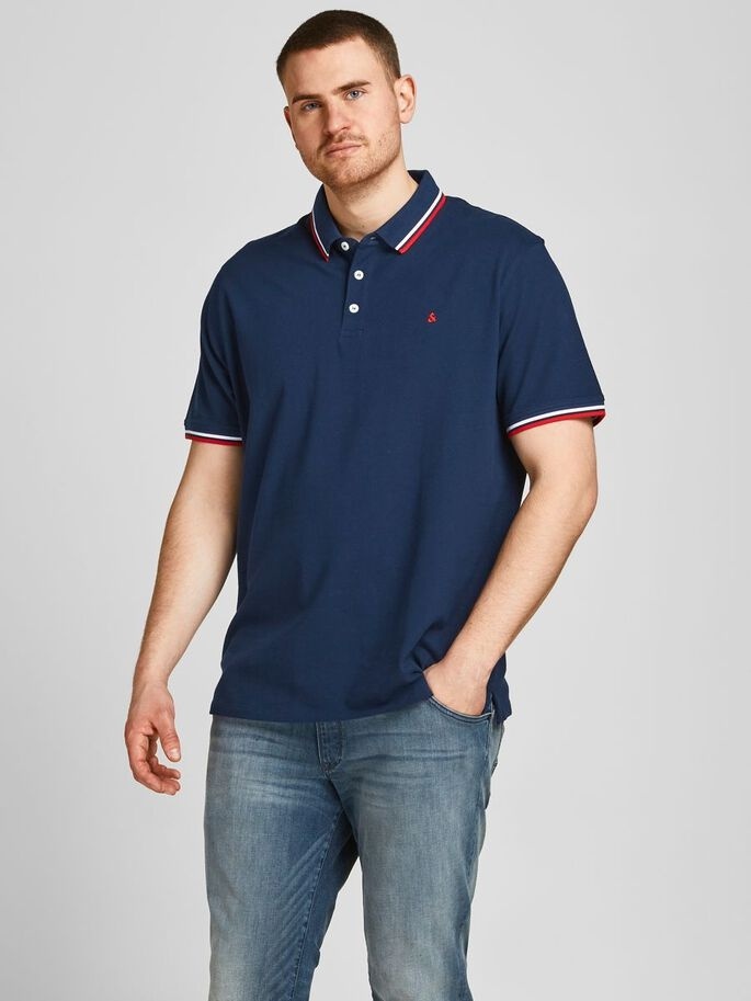 Поло JJEPAULOS POLO SS NOOS PS 12143859-Navy Blazer Jack & Jones PLUS 2XL Темно-синій — фото 3