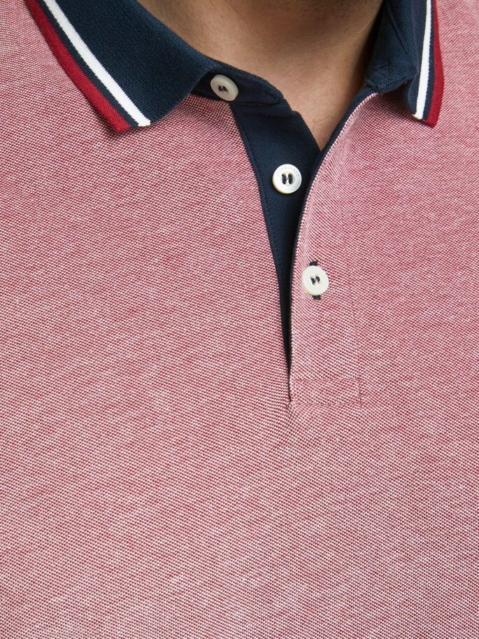 Поло JJEPAULOS POLO SS NOOS PS 12143859-Rio Red-Detail:PS Jack & Jones PLUS 2XL Червоний — фото 5