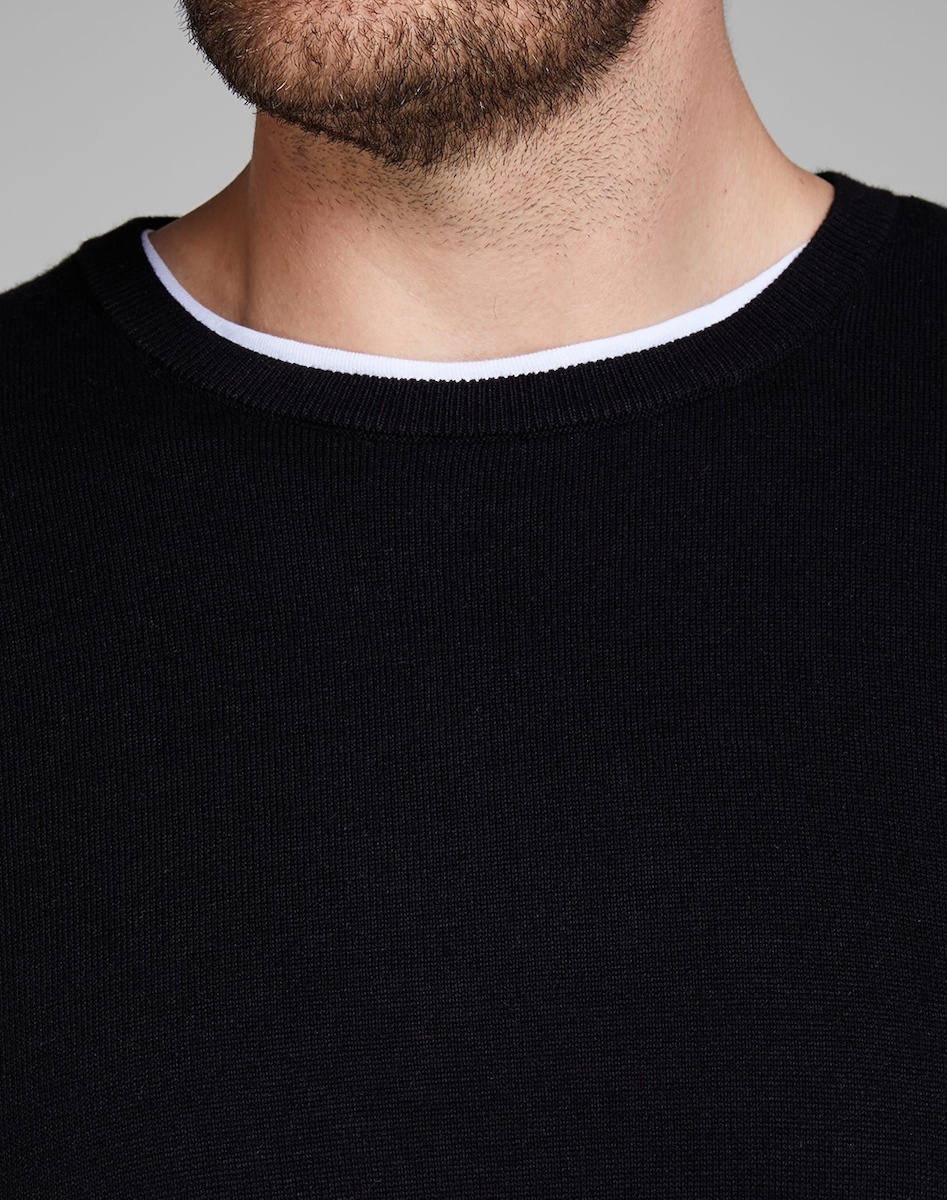Пуловер JJEBASIC KNIT CREW NECK PS 12144038-Black Jack &amp; Jones PLUS 2XL Чорний — фото 4