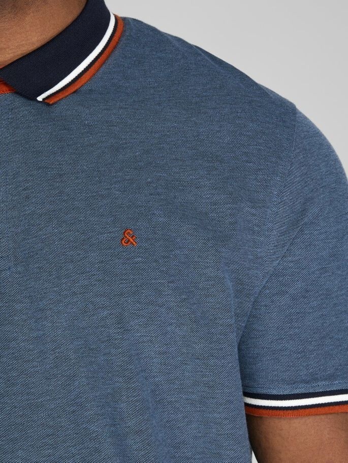 Поло JJEPAULOS POLO SS NOOS PS 12143859-Denim Blue-Detail:PS Jack & Jones PLUS 2XL Темно-синій — фото 6