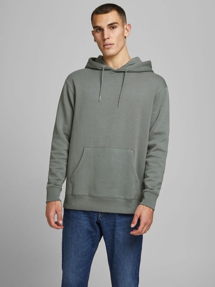 Толстовка JJESOFT SWEAT HOOD NOOS 12161145-Sedona Sage-Fit:Relaxed Jack & Jones M Сірий — фото 3