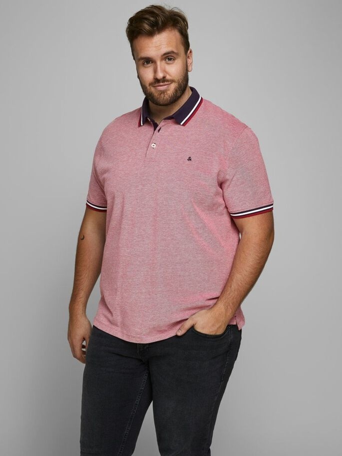 Поло JJEPAULOS POLO SS NOOS PS 12143859-Rio Red-Detail:PS Jack & Jones PLUS 2XL Червоний — фото 3