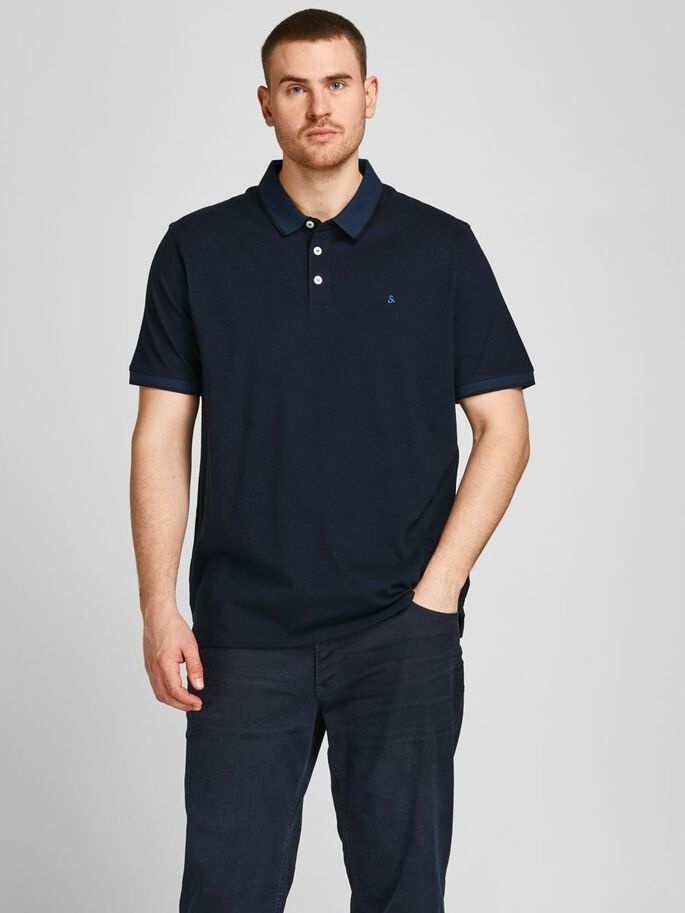 Поло JJEPAULOS POLO SS NOOS PS 12143859-Dark Navy-Detail:PS Jack & Jones PLUS 2XL Темно-синій — фото 3