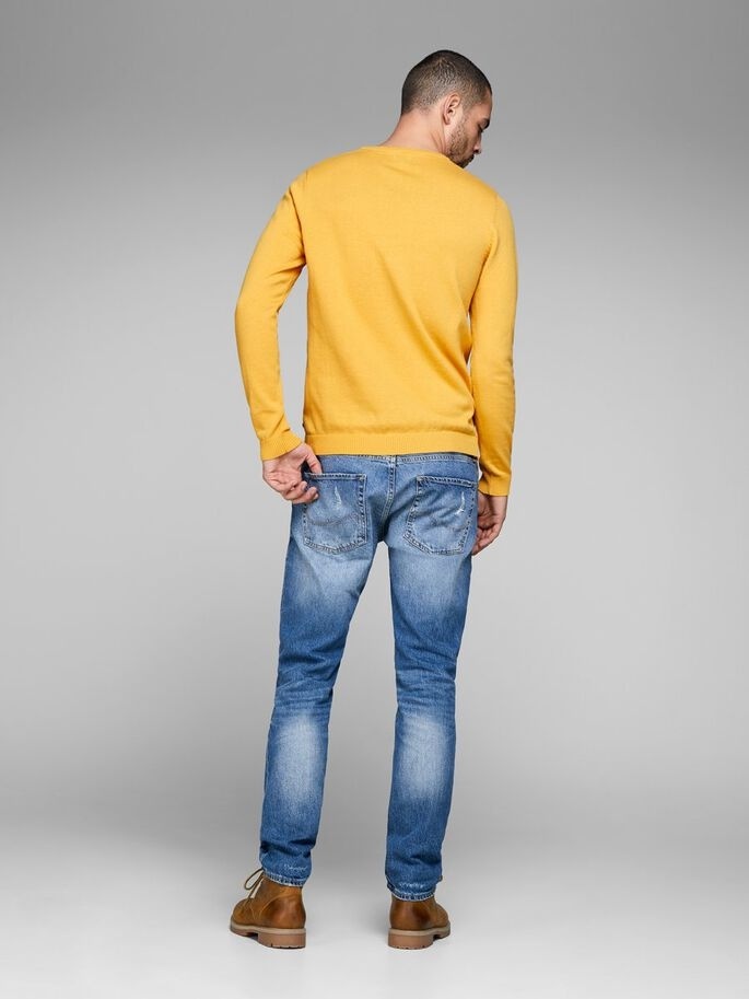Пуловер JJEBASIC KNIT CREW NECK NOOS 12137190-Golden Orange Jack & Jones XXL Жовтий — фото 4