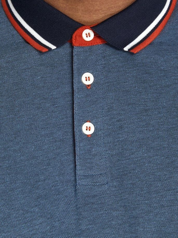 Поло JJEPAULOS POLO SS NOOS PS 12143859-Denim Blue-Detail:PS Jack & Jones PLUS 2XL Темно-синій — фото 5