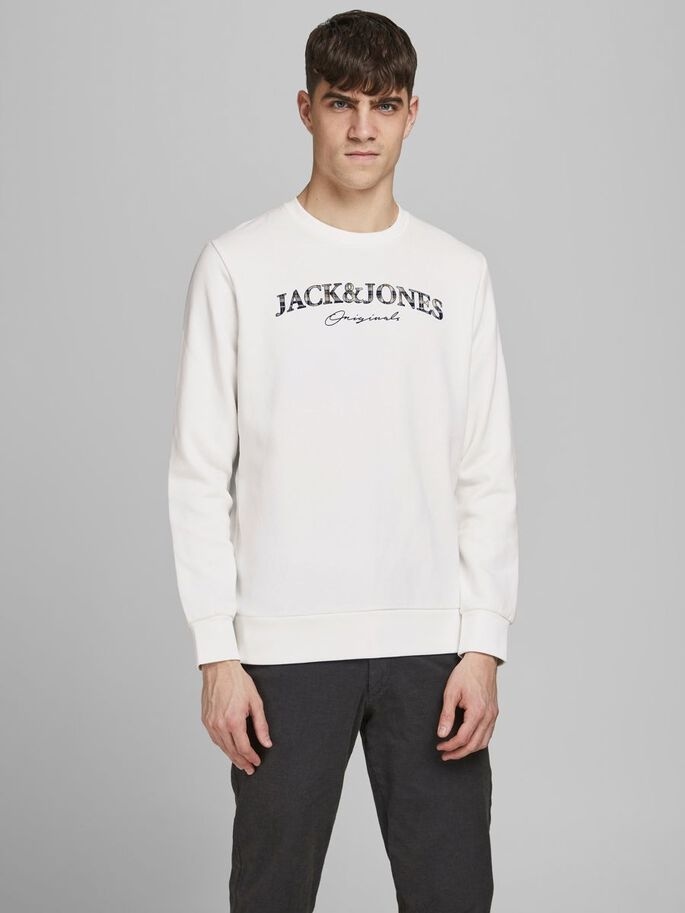 Толстовка JORMINISTRY SWEAT CREW NECK 12180410 Cloud Dancer Jack & Jones L Білий — фото 4