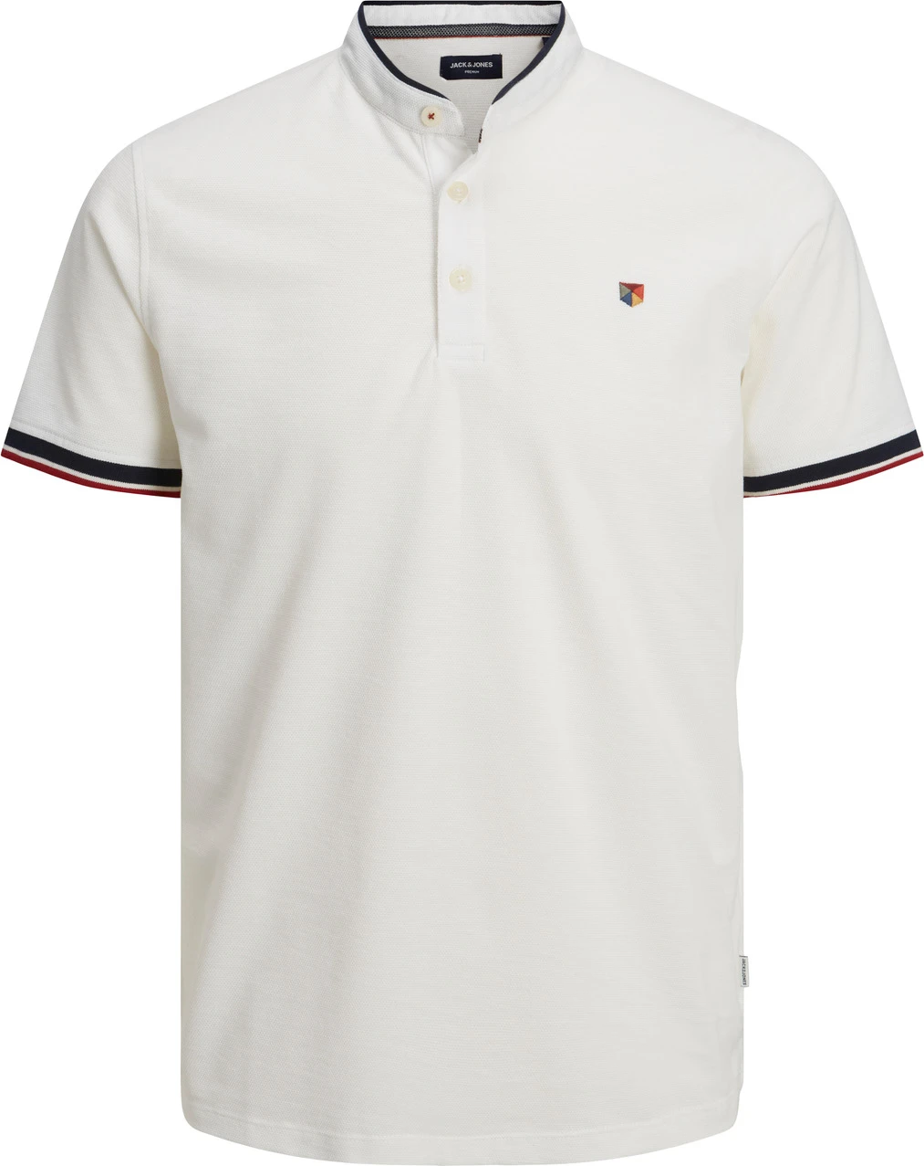 Поло JPRBLUWIN MAO POLO SS SN 12171658-Cloud Dancer-Fit:REG / WHISPER WHITE Jack & Jones L Білий — фото 7