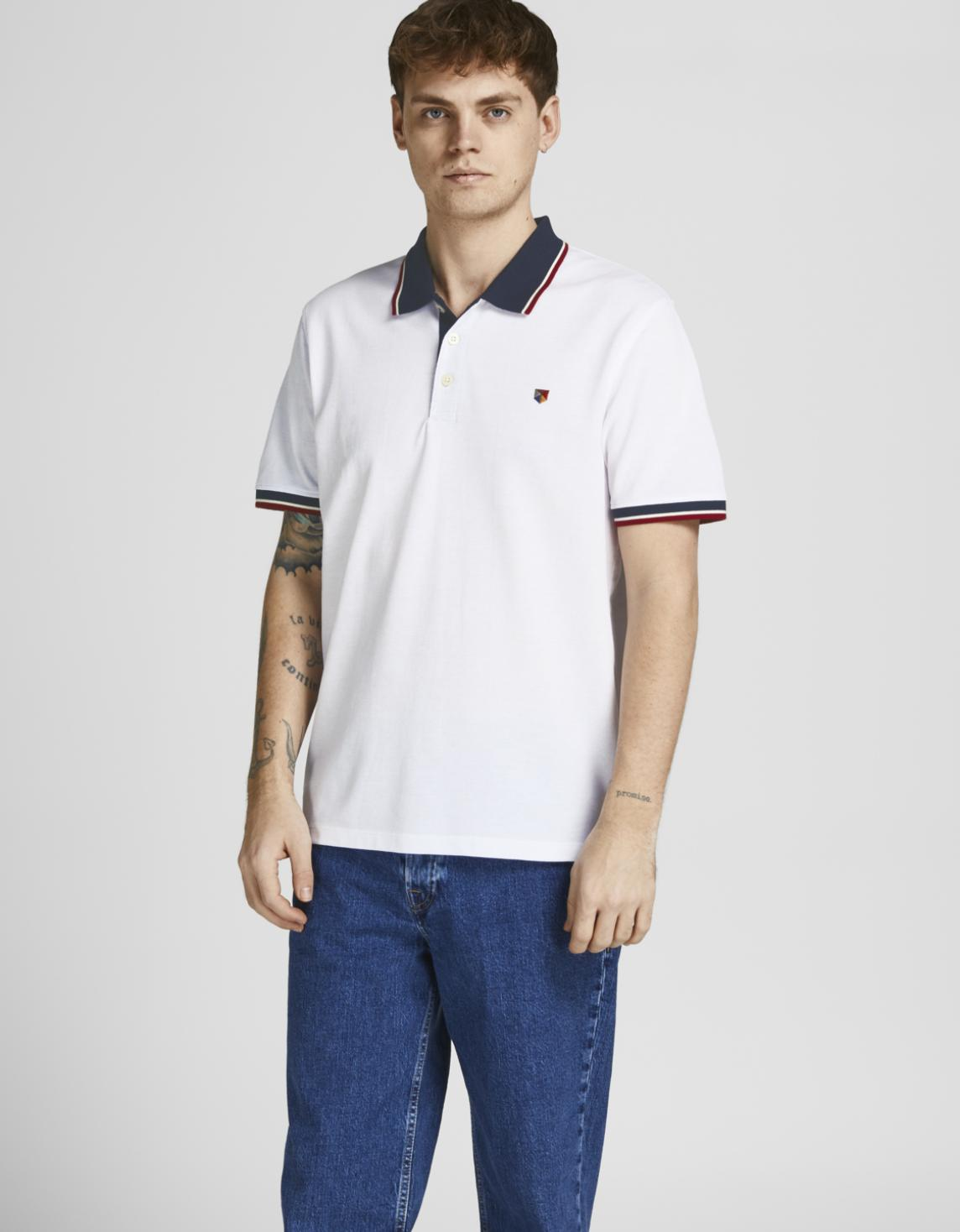 Поло JPRBLUWIN POLO SS NOOS 12169064-Cloud Dancer-Fit:REG SOLID Jack & Jones XXL Білий — фото 3