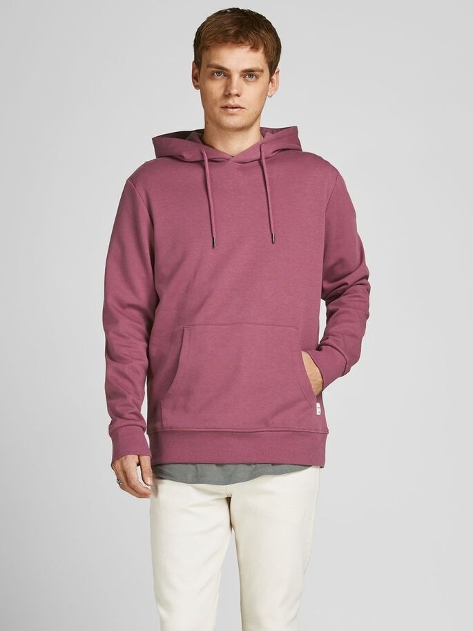 Худі JJEBASIC SWEAT HOOD NOOS 12182537-Hawthorn Rose-Fit:REG Jack & Jones XXL Розовий — фото 2