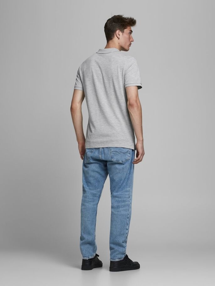 Поло JJHERO POLO SS CAT 12175087 Grey Melange Jack & Jones S Сірий — фото 7