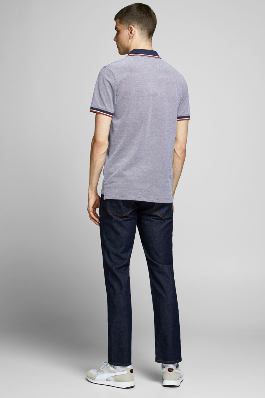 Поло JPRBLUWIN POLO SS NOOS 12169064-Mood Indigo-Fit:REG W. WHISPER WHITE Jack & Jones XXL Сірий — фото 4